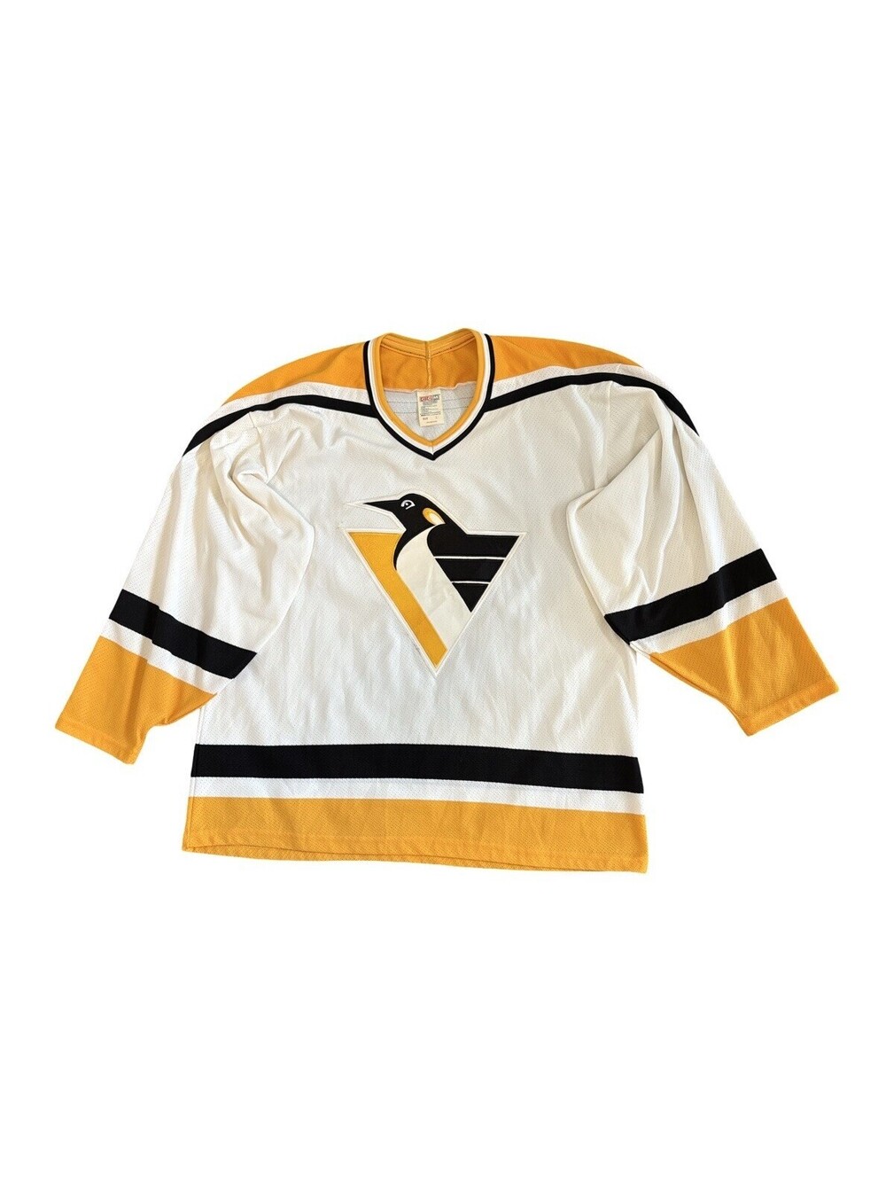 Vintage CCM Pittsburgh Penguins NHL Hockey White Jersey Size Large Maska USA